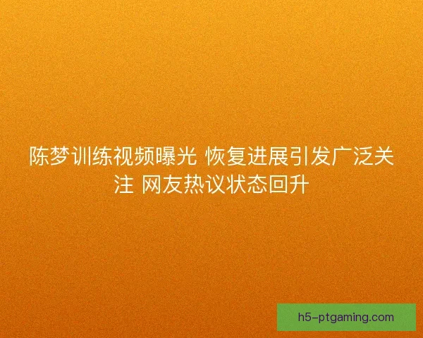 陈梦训练视频曝光 恢复进展引发广泛关注 网友热议状态回升